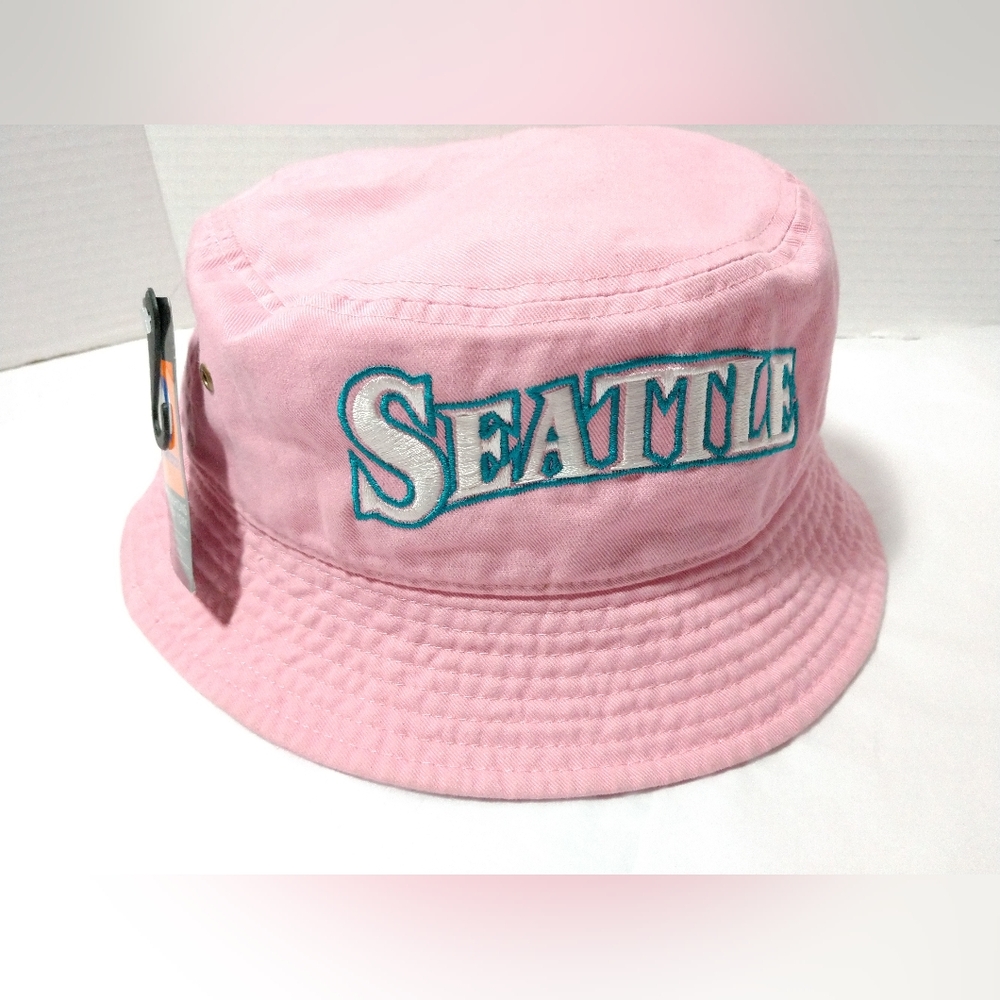 NEW Pink SEATTLE Bucket Hat Embroidered Spell Out Newhattan L / XL